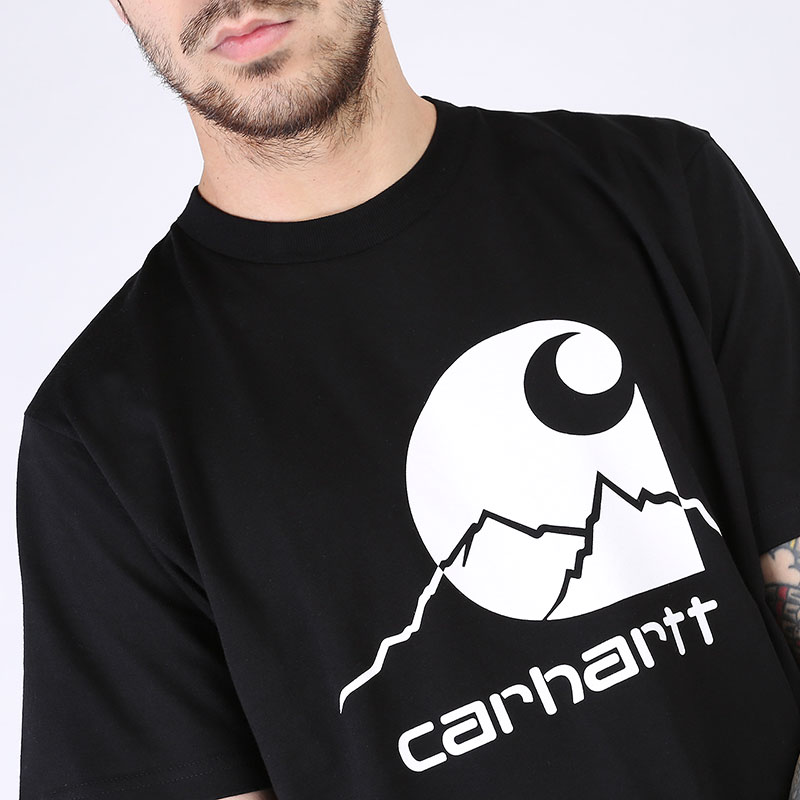 мужская черная футболка Carhartt WIP S/S Outdoor C T-Shirt I027751-blk/wht - цена, описание, фото 2